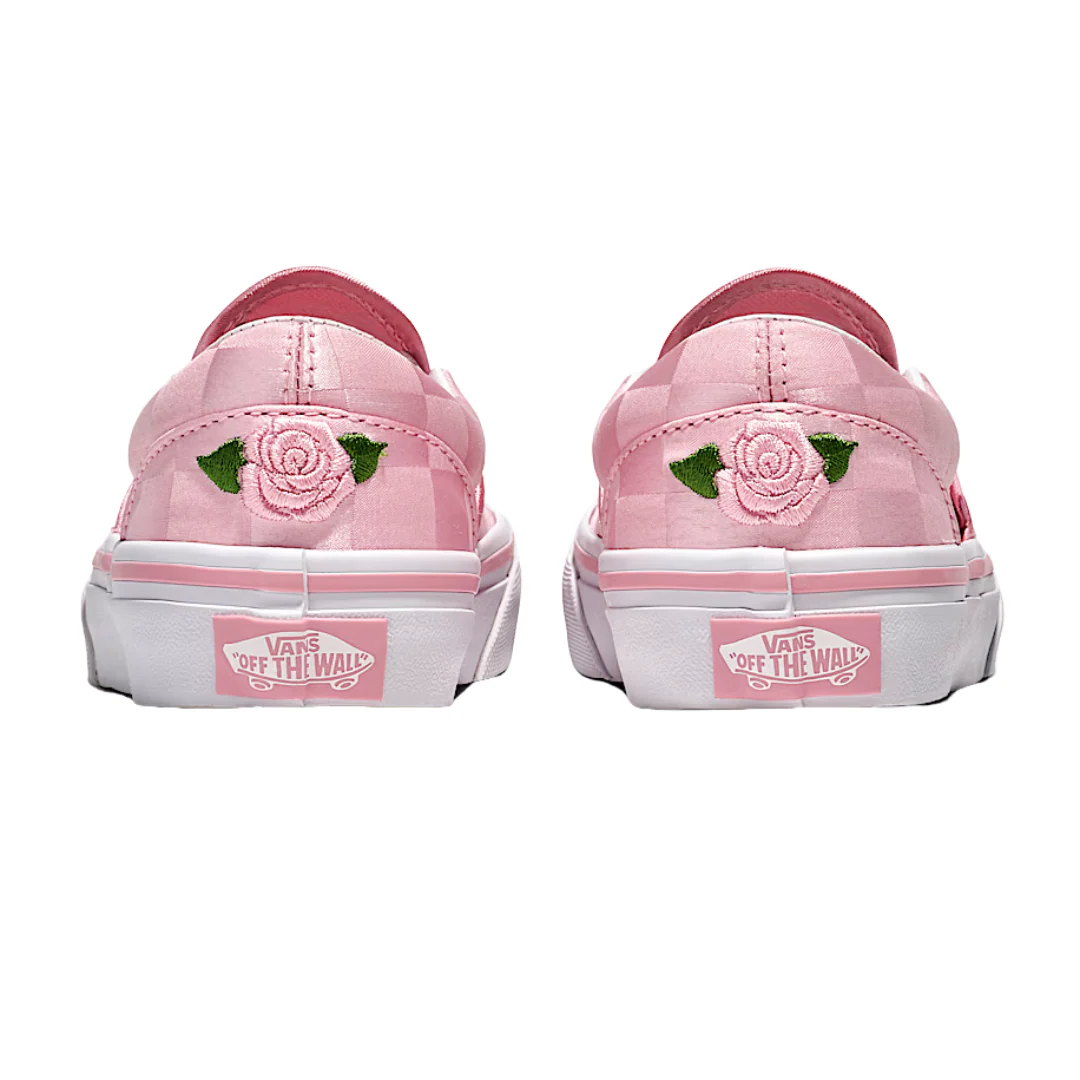 Vans Kids Classic Slip On Shoes - Satin Rose Pink/White - Image 3