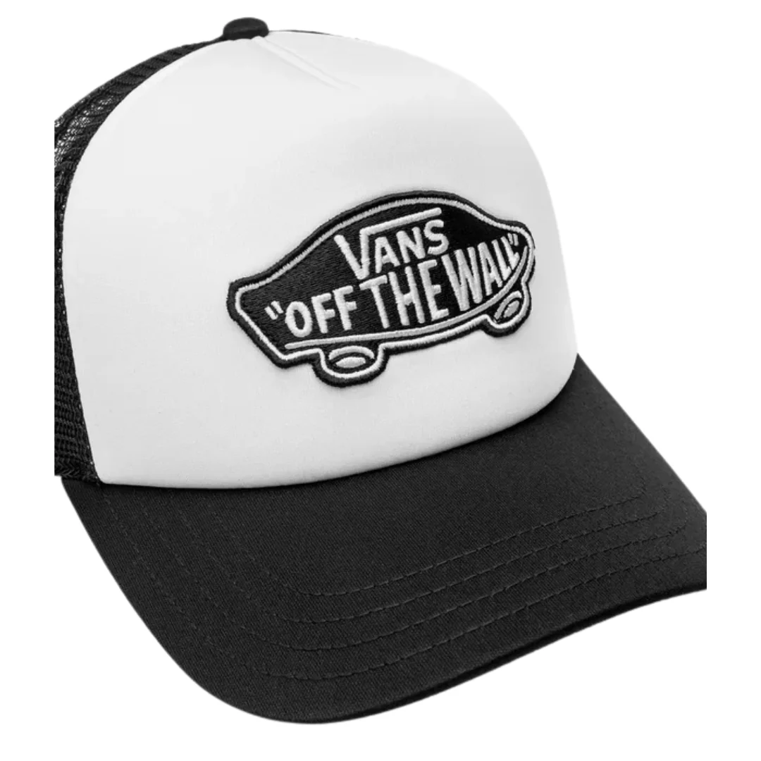 Van's Men's Classic Patch Curved Bill Trucker - Black/White - Image 2