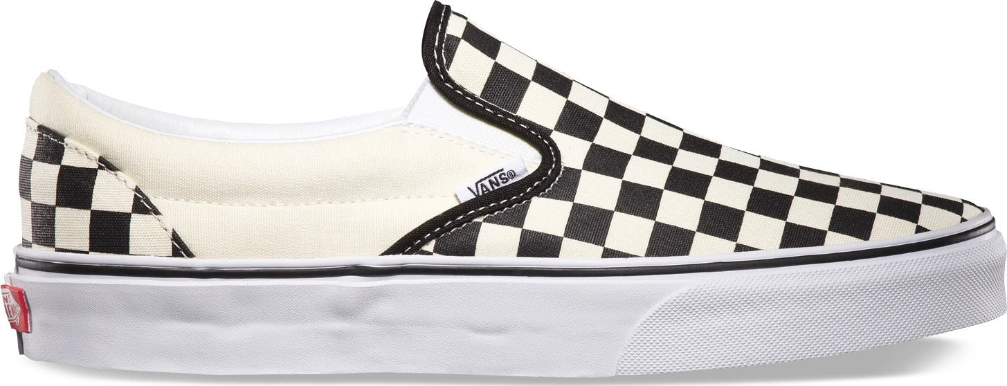 Vans Unisex Classic Slip On - Checkerboard White/Back - Image 2
