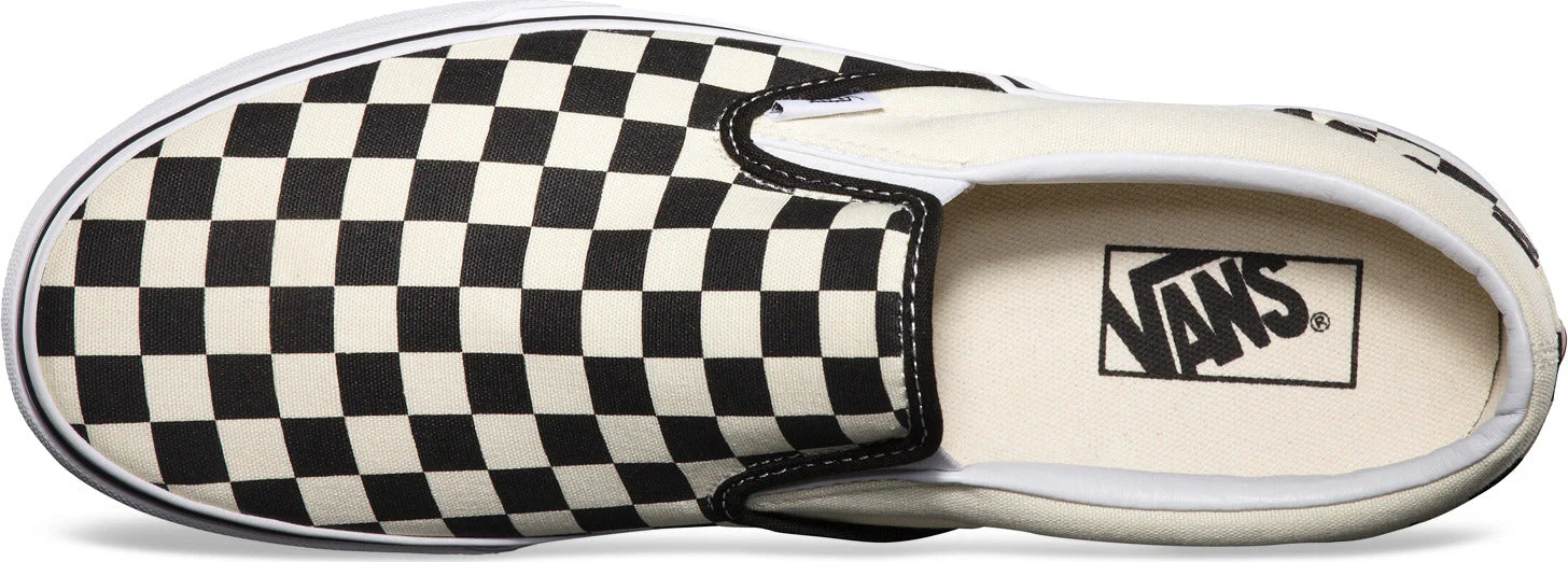 Vans Unisex Classic Slip On - Checkerboard White/Back - Image 4