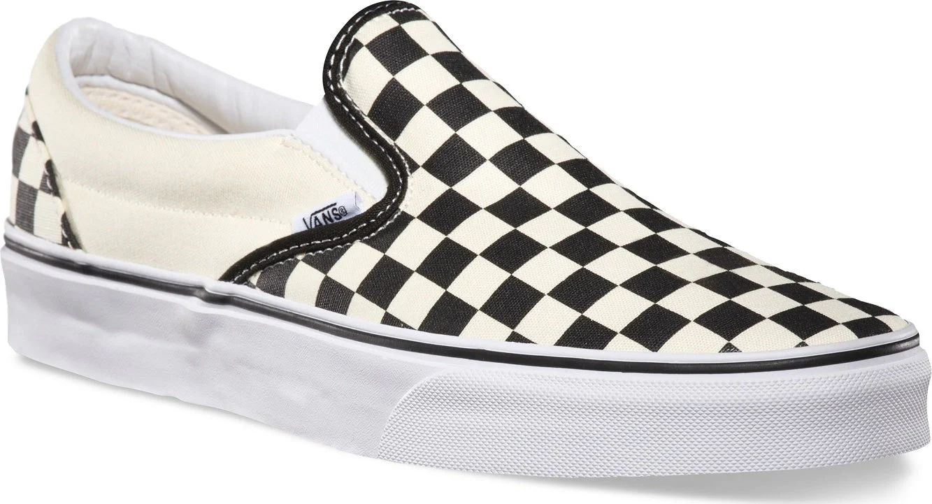 Vans Unisex Classic Slip On - Checkerboard White/Back - Image 5