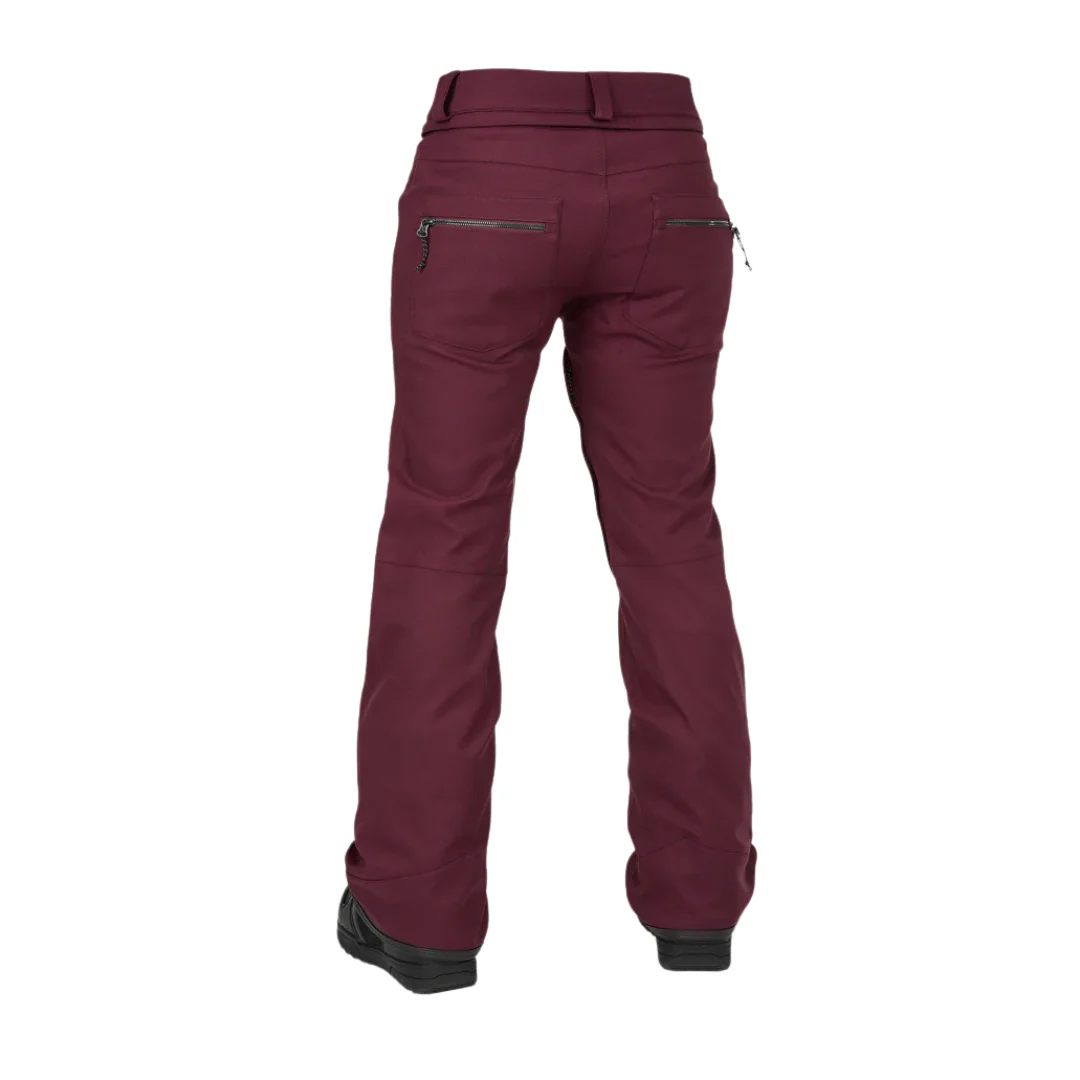Volcom Women's Genus Stretch Pants - Burgundy - Image 2